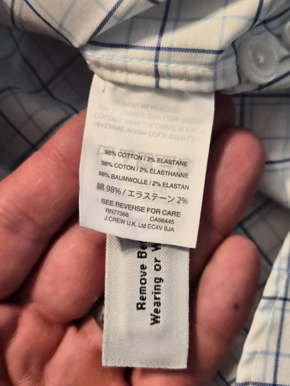 J.Crew Ludlow Slim Fit White Check Button-Down Dress Shirt Size 15/34 G327